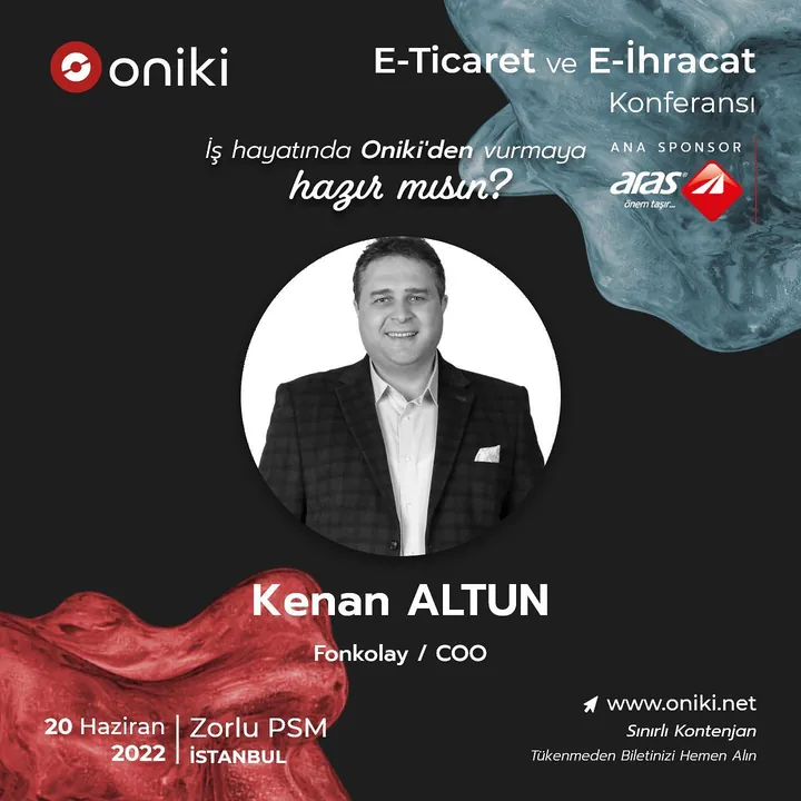 Oniki E-Ticaret ve E-İhracat Konferansı konuşmacı görseli: Kenan Altun